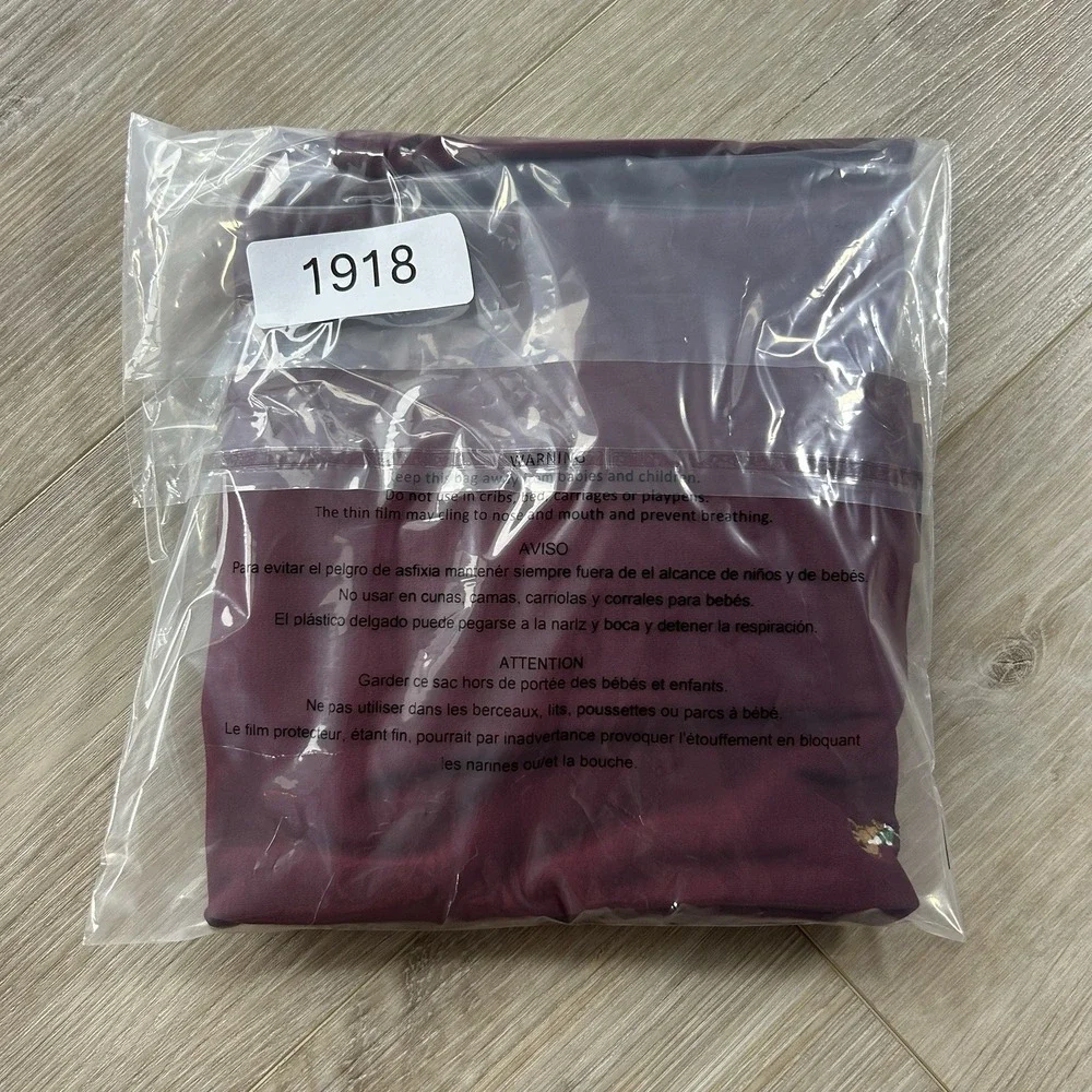 Polo Ralph Lauren Large Pima Soft Touch Polo Shirt Maroon Long Sleeve Collared